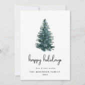 Einfache moderne Weihnachtsbaum Feiertagskarte (Vorderseite)