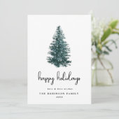 Einfache moderne Weihnachtsbaum Feiertagskarte (Stehend Vorderseite)