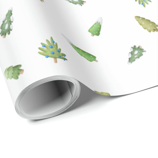 Einfache moderne Weihnachtsbaume Geschenkpapier (Rolleneckpunkt)