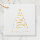 Einfache moderne Weihnachtsbaume wünscht Gold Geschenkanhänger (Vorderseite)