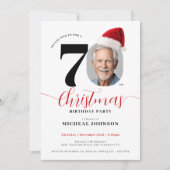 Einfache moderne Weihnachtsfeier 70. Geburtstagspa Einladung (Vorderseite)