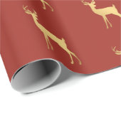 Einfache moderne Weihnachtsfeiertage Goldrinder Geschenkpapier (Rolleneckpunkt)