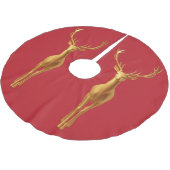 Einfache moderne Weihnachtsfeiertage Goldrinder Polyester Weihnachtsbaumdecke (Schrägansicht)