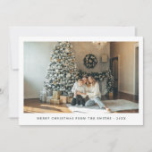 Einfache moderne Weihnachtskarte für Fotos Feiertagskarte (Vorderseite)