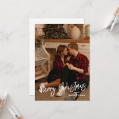 Einfache moderne Weihnachtskarte - Personalisierte Karte (Vorderseite/Rückseite Beispiel)