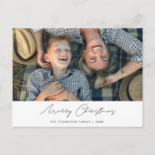 Einfache moderne Weihnachtspostkarte mit Foto Feiertagspostkarte (Vorderseite)