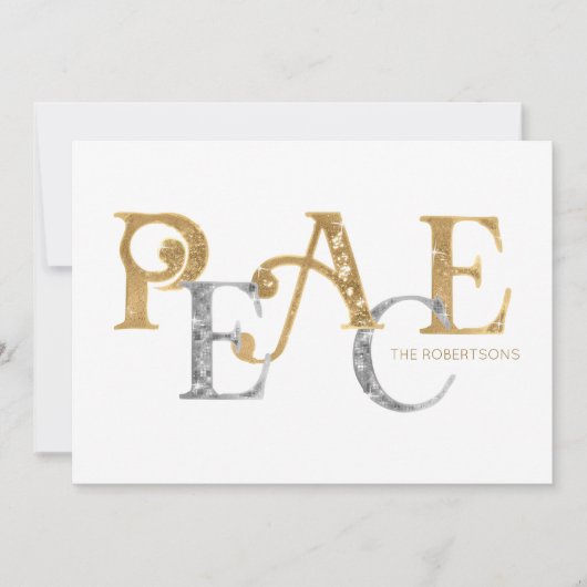 Einfache Moderne Weihnachtszeit Gold im Silber-Fot (Vorderseite)