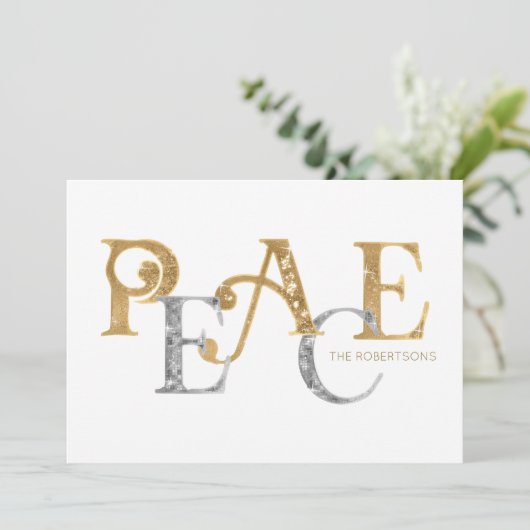 Einfache Moderne Weihnachtszeit Gold im Silber-Fot (Stehend Vorderseite)