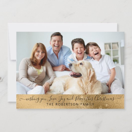 Einfache Moderne Weihnachtszeit Gold im Silber-Fot (Rückseite)