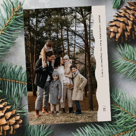 Einfache, moderne Weihnachtszeit mit zwei Fotos Feiertagskarte