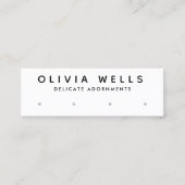 Einfache, moderne, weiße 4-Loch-Stuhlvorführung Mini Visitenkarte (Vorderseite)