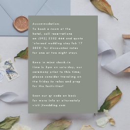 Einfache, moderne, weiße Details Unterkunft RSVP Karte