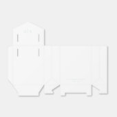 Einfache, moderne, weiße, dunkelblaue Monogramm-Ho Geschenkschachtel (Ungefaltet)