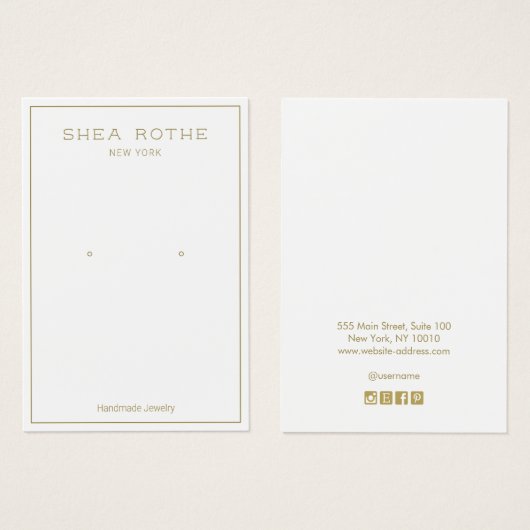 Einfache, moderne, weiße Grenzverlaufskarte (Vorne & Hinten)