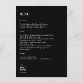 Einfache, moderne, weiße Hochzeit Menükarte (Vorderseite)