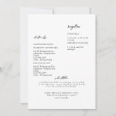 Einfache, moderne, weiße Hochzeitsdetails Einladung (Vorderseite)