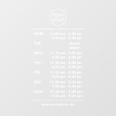 Einfache, moderne, weiße mehrfache Öffnungszeiten Fensteraufkleber (Blatt)