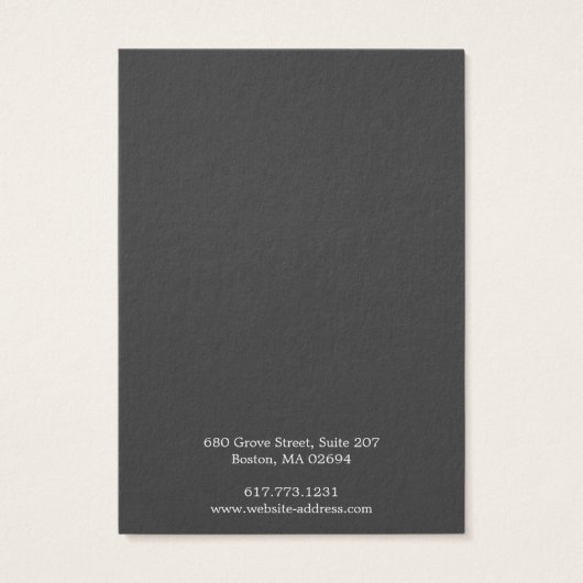 Einfache, moderne, weiße Nekklassekarte (Rückseite)