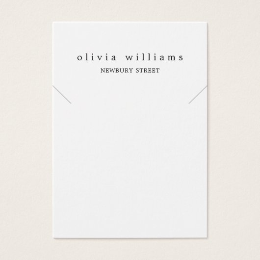 Einfache, moderne, weiße Nekklassekarte (Vorderseite)