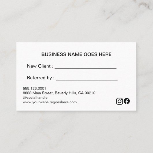 Einfache, moderne Weiße Residenz für Freunde Treuekarte (Rückseite)