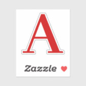 Einfache moderne weiße rote Monogramm-Initiale Aufkleber (Blatt)
