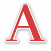 Einfache moderne weiße rote Monogramm-Initiale Aufkleber (Vorderseite)