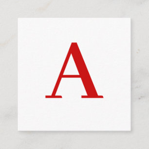 Einfache moderne weiße rote Monogramm-Initiale Begleitkarte