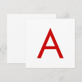 Einfache moderne weiße rote Monogramm-Initiale Einladung (Vorne/Hinten)