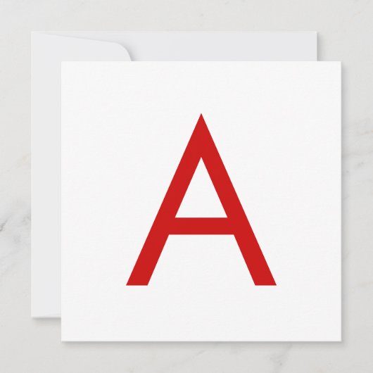 Einfache moderne weiße rote Monogramm-Initiale Einladung (Vorderseite)