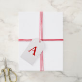 Einfache moderne weiße rote Monogramm-Initiale Geschenkanhänger (Mit Garn)