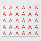 Einfache moderne weiße rote Monogramm-Initiale Geschenkpapier (Flach)