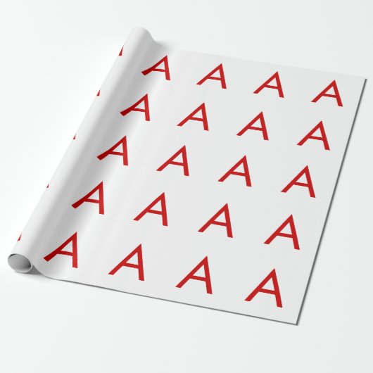 Einfache moderne weiße rote Monogramm-Initiale Geschenkpapier (Ungerollt)
