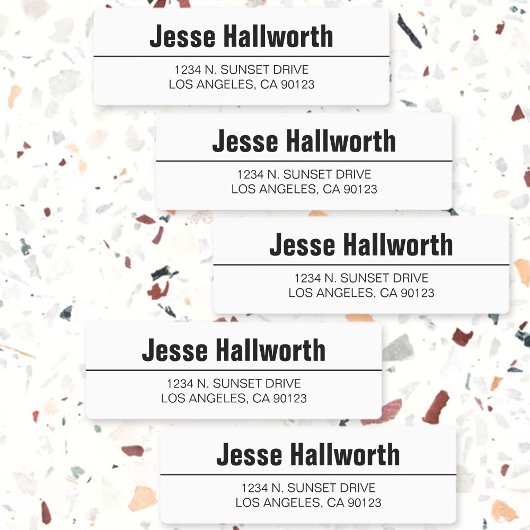 Einfache, moderne weiße und schwarze, wasserdichte etiketten