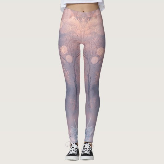 Einfache moderne weiße Winterleggings Leggings (Vorderseite)