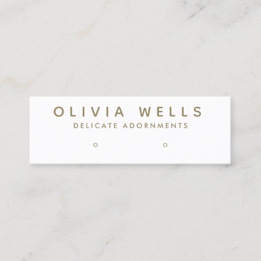 Einfache moderne White Earring Display Mini-Bus Mini Visitenkarte (Vorderseite)