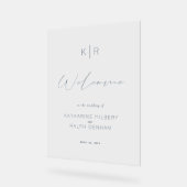 Einfache, moderne White Navy Blue Wedding Acrylschild (Winkel)