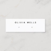 Einfache, moderne White Oring Display Mini Visitenkarte (Vorderseite)