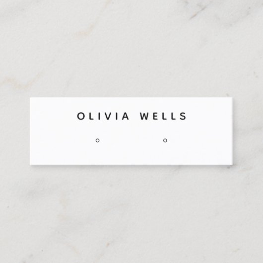 Einfache, moderne White Oring Display Mini Visitenkarte (Vorderseite)