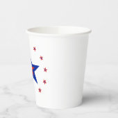 Einfache moderne White Paper Cup mit Ring of Stars Pappbecher (Links)