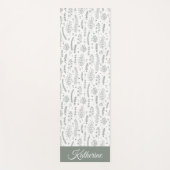 Einfache moderne Wildblumen-Blumenschrift Name Yogamatte (Vorderseite)