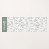 Einfache moderne Wildblumen-Blumenschrift Name Yogamatte (Vorderseite (Horizontal))