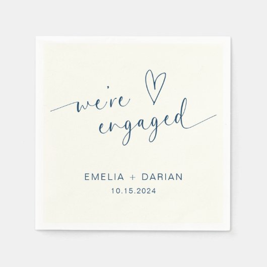 Einfache Moderne Wir sind Verlobte Engagement-Part Serviette (Vorderseite)