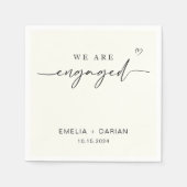 Einfache Moderne Wir sind Verlobte Engagement-Part Serviette (Vorderseite)
