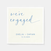 Einfache Moderne Wir sind Verlobte Engagement-Part Serviette (Vorderseite)