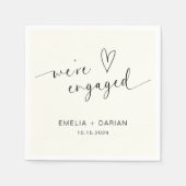 Einfache Moderne Wir sind Verlobte Engagement-Part Serviette (Vorderseite)