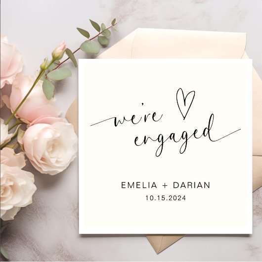 Einfache Moderne Wir sind Verlobte Engagement-Part Serviette