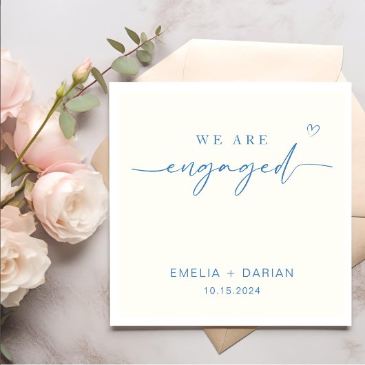 Einfache Moderne Wir sind Verlobte Engagement-Part Serviette