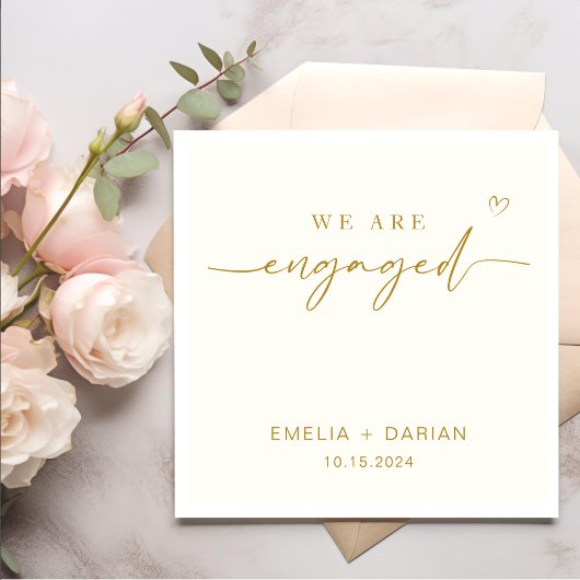 Einfache Moderne Wir sind Verlobte Engagement-Part Serviette