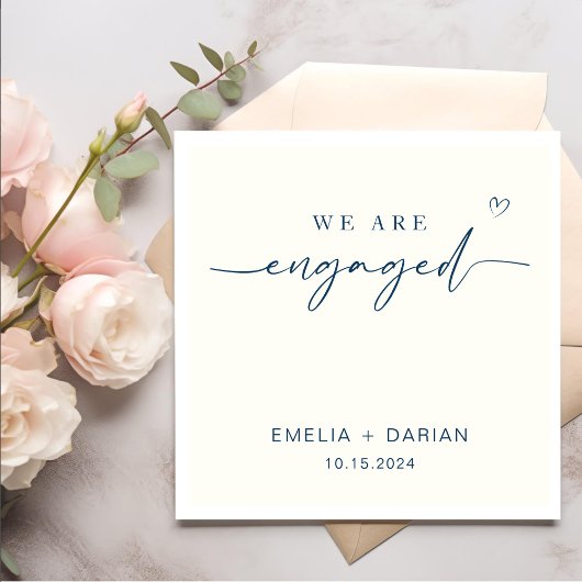 Einfache Moderne Wir sind Verlobte Engagement-Part Serviette