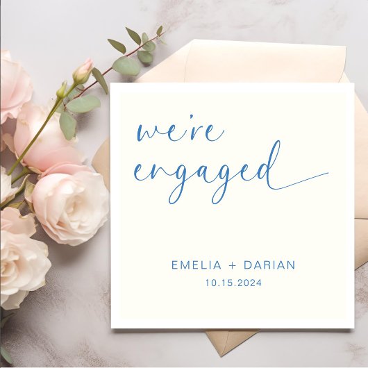 Einfache Moderne Wir sind Verlobte Engagement-Part Serviette